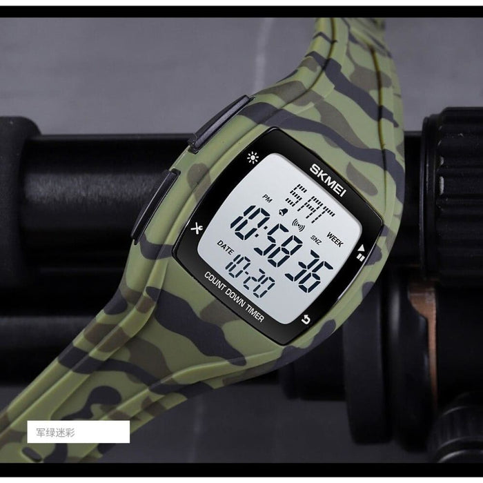 Pu Stap Led Display Electronic Unisex Sports Watch