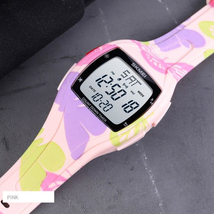 Pu Stap Led Display Electronic Unisex Sports Watch