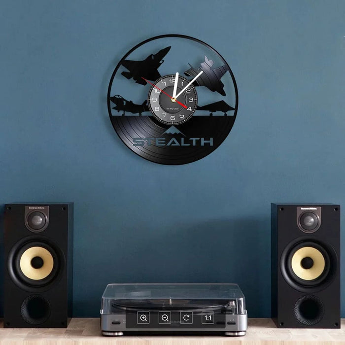Stealth B2 Bomber Vinyl Record Clock