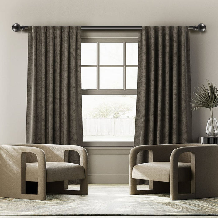 Steel Curtain Rod Quiet Rail Black