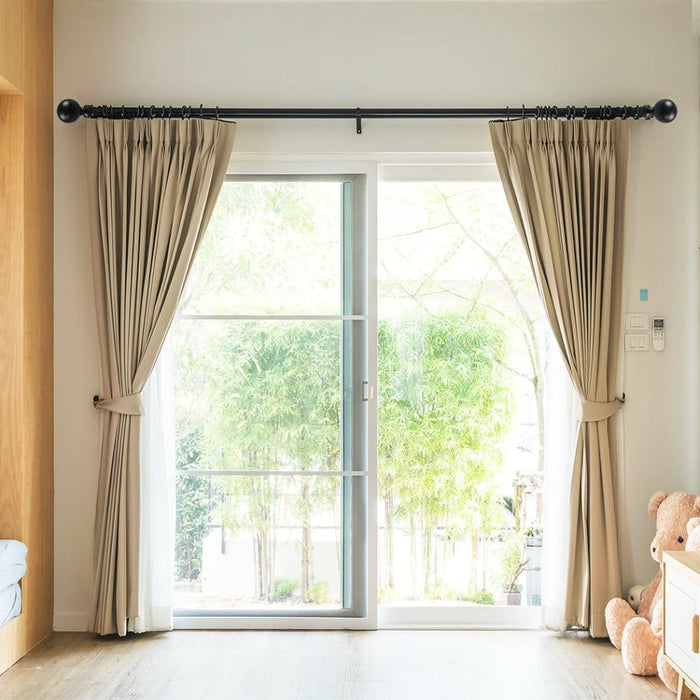 Steel Curtain Rod Quiet Rail Black