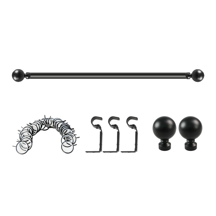 Steel Curtain Rod Quiet Rail Black