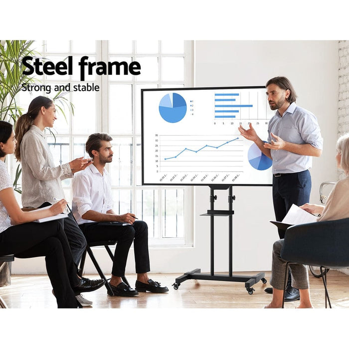 Steel Mobile Tv Stand Cart Height-adjust Up to 65’ Screens