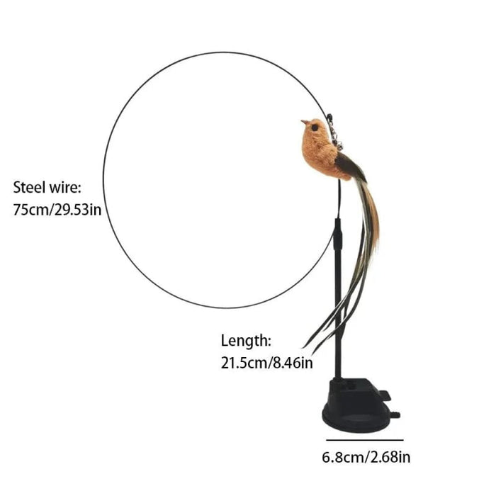 Steel Wire Long Rod Feather Cat Teasing Stick