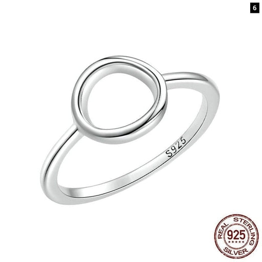 Sterling Silver 925 Simple Fashion Circle Finger Rings