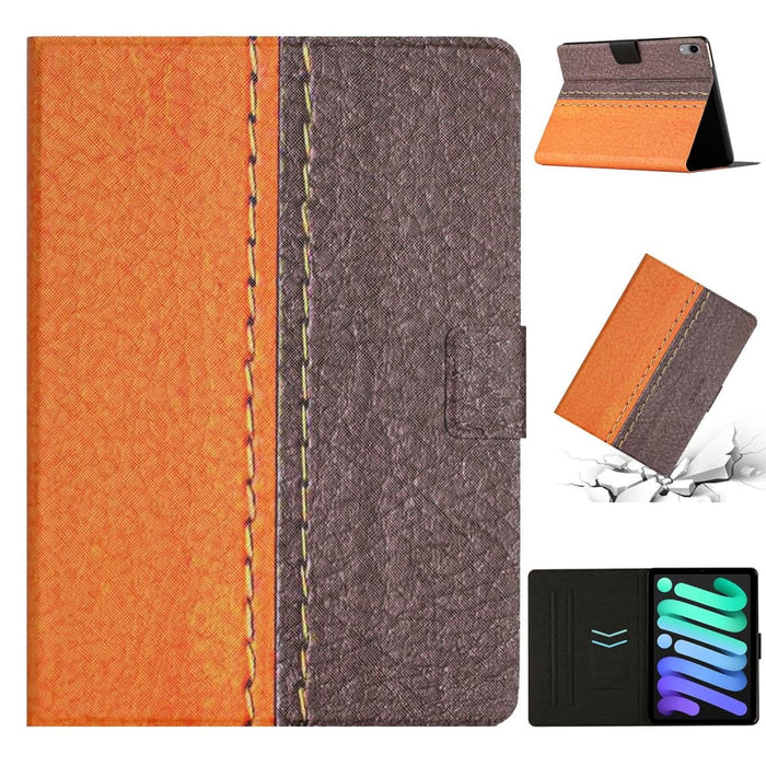 Stitching Solid Colour Flip Leather Smart Tablet Case