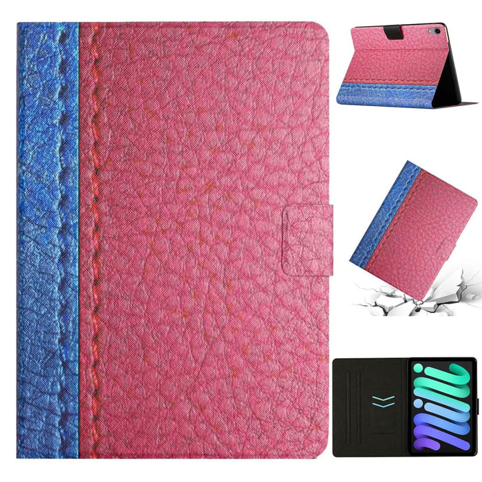 Stitching Solid Colour Flip Leather Smart Tablet Case