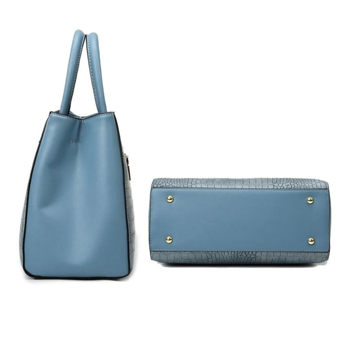 Stone Pattern Patchwork Handbag Shoulder Crossbody Bag Black