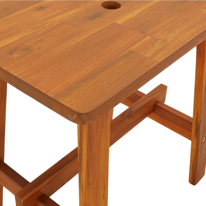 Stool 45x29x45 Cm Rectangular Solid Wood Acacia Optttb