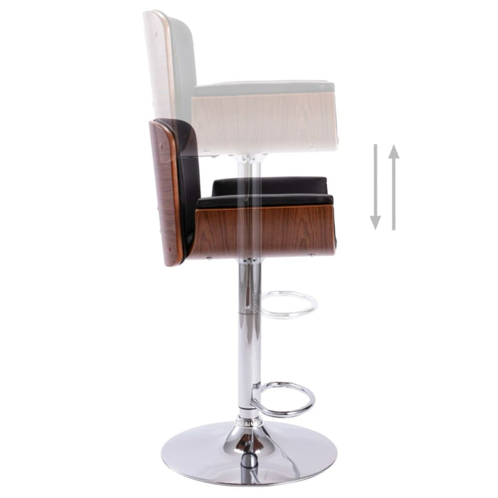 Bar Stool Black Faux Leather Xnitip