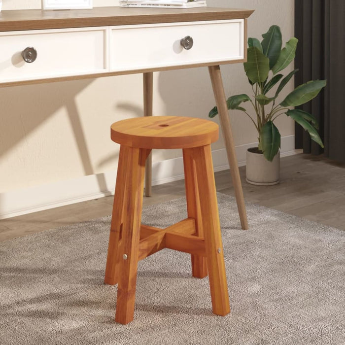 Stool Brown 38x38x45 Cm Round Solid Wood Acacia Opttto