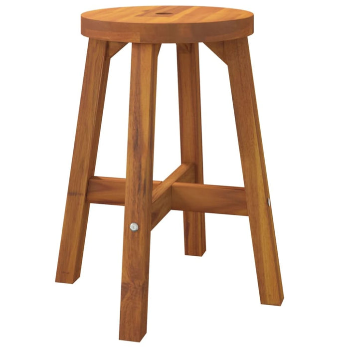 Stool Brown 38x38x45 Cm Round Solid Wood Acacia Opttto