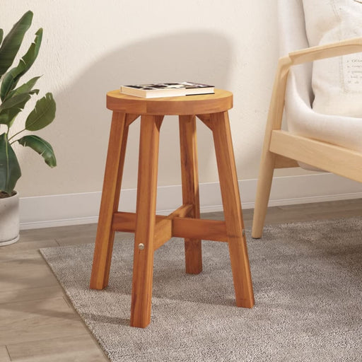 Stool Brown 38x38x45 Cm Round Solid Wood Acacia Opttto
