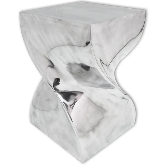 Stool/side Table Twisted Shape Aluminium Silver Xatpbi