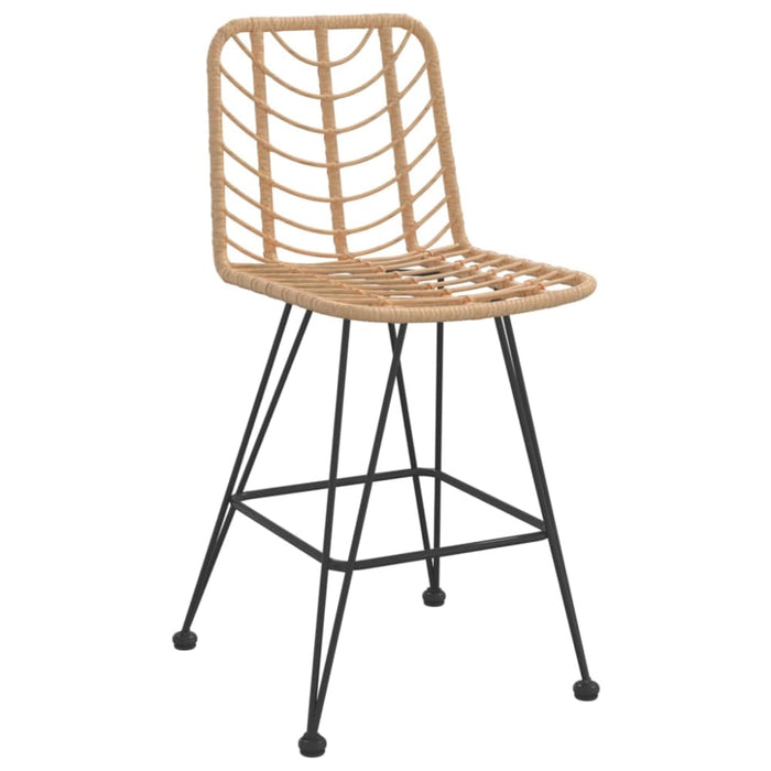 Bar Stools 2 Pcs 45x56x103.5 Cm Pe Rattan and Steel Tokatb