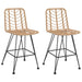 Bar Stools 2 Pcs 45x56x103.5 Cm Pe Rattan and Steel Tokatb