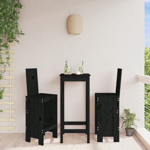 Bar Stools 2 Pcs Black 40x42x120 Cm Solid Wood Pine Nxptpl