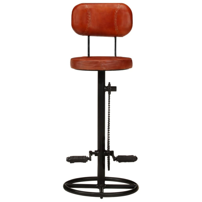 Bar Stools 2 Pcs Black and Brown Real Goat Leather Ttnxop