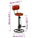 Bar Stools 2 Pcs Black and Brown Real Goat Leather Ttnxop