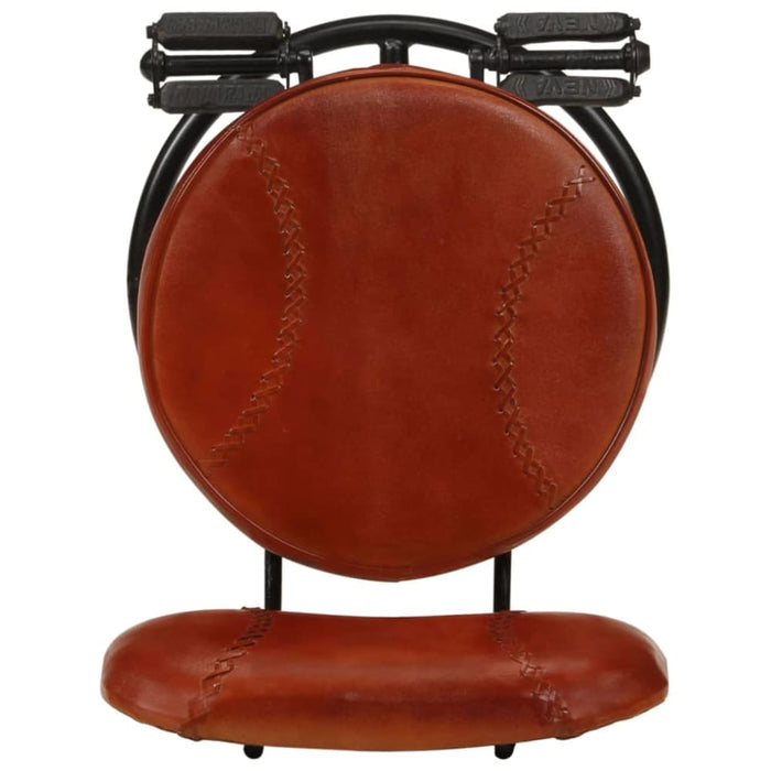Bar Stools 2 Pcs Black and Brown Real Goat Leather Ttnxop