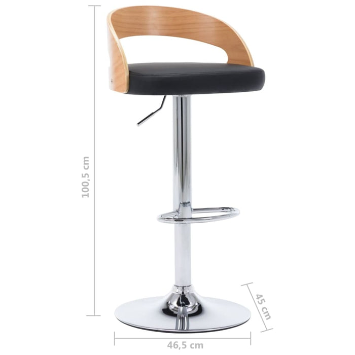 Bar Stools 2 Pcs Black Faux Leather and Bentwood Xntoan