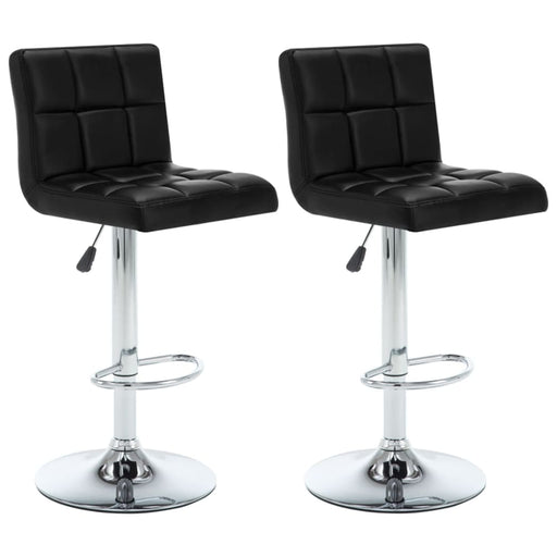Bar Stools 2 Pcs Black Faux Leather Txtlta