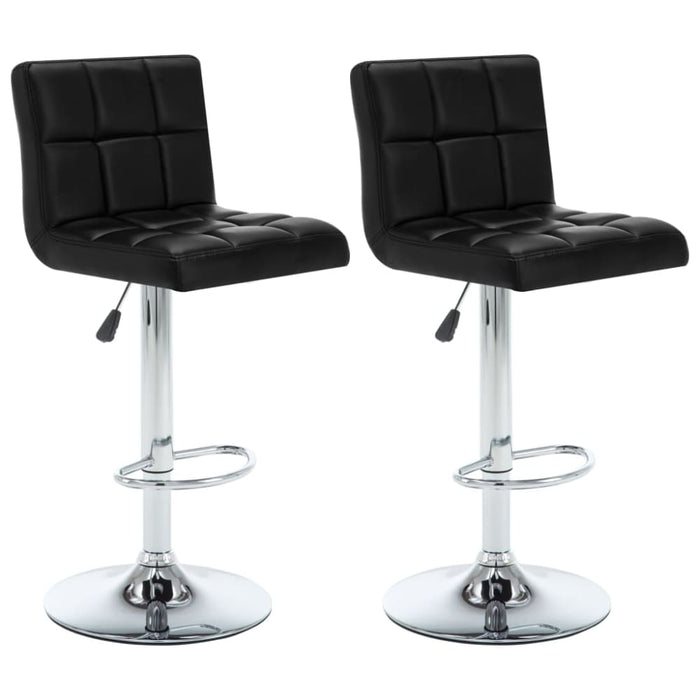 Bar Stools 2 Pcs Black Faux Leather Txtlta