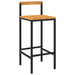 Bar Stools 2 Pcs Black Poly Rattan and Solid Wood Acacia