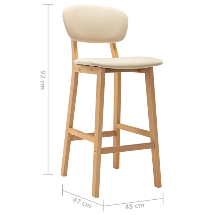 Bar Stools 2 Pcs Cream Fabric Xnktlk
