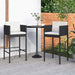 Bar Stools 2 Pcs with Cushions Black Poly Rattan Gl6731665