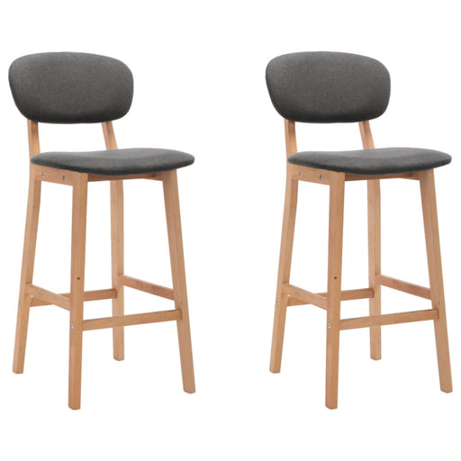 Bar Stools 2 Pcs Dark Grey Fabric Xnktln