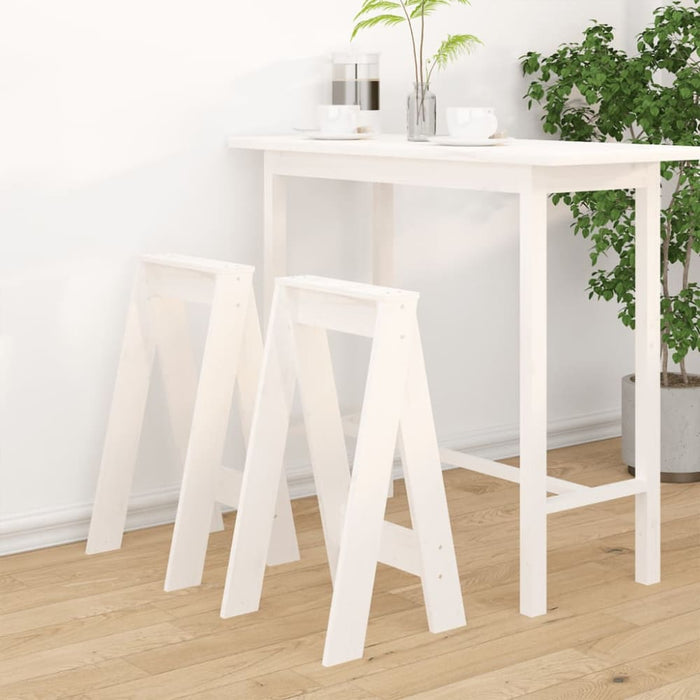 Stools 2 Pcs White 40x40x75 Cm Solid Wood Pine Nxtlib
