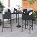 Bar Stools 4 Pcs with Cushions Black Poly Rattan Gl6691666
