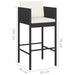 Bar Stools 4 Pcs with Cushions Black Poly Rattan Gl6691666
