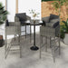 Bar Stools 4 Pcs with Cushions Grey Poly Rattan Gl66816661