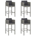Bar Stools 4 Pcs with Cushions Grey Poly Rattan Gl66816661
