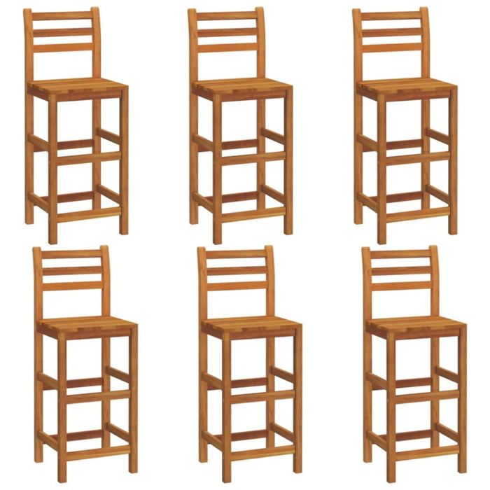 Bar Stools 6 Pcs Solid Wood Acacia Toopkni