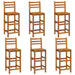 Bar Stools 6 Pcs Solid Wood Acacia Toopkni