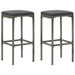 Bar Stools with Cushions 2 Pcs Grey Poly Rattan Gl67811