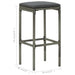 Bar Stools with Cushions 2 Pcs Grey Poly Rattan Gl67811