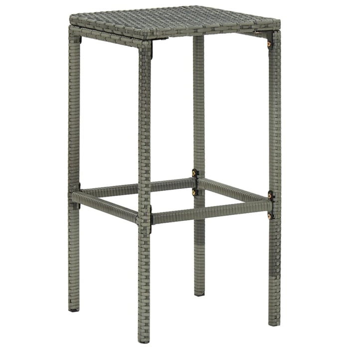 Bar Stools with Cushions 2 Pcs Grey Poly Rattan Gl67811