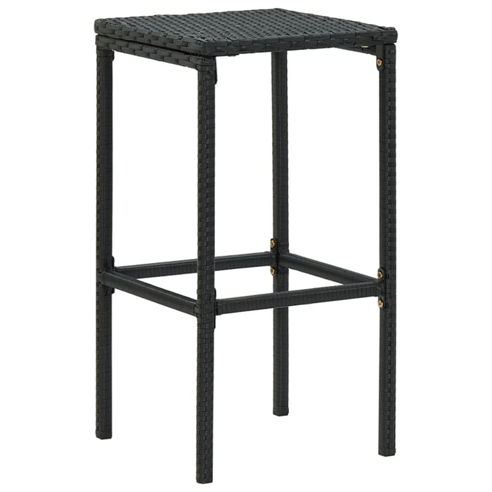 Bar Stools with Cushions 4 Pcs Black Poly Rattan Gl69216