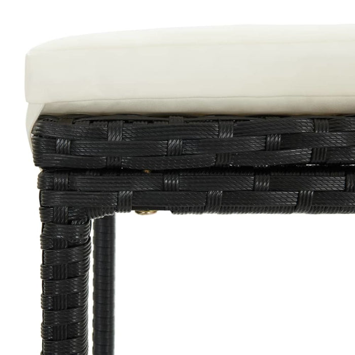 Bar Stools with Cushions 4 Pcs Black Poly Rattan Gl69216