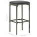 Bar Stools with Cushions 6 Pcs Grey Poly Rattan Gl69615