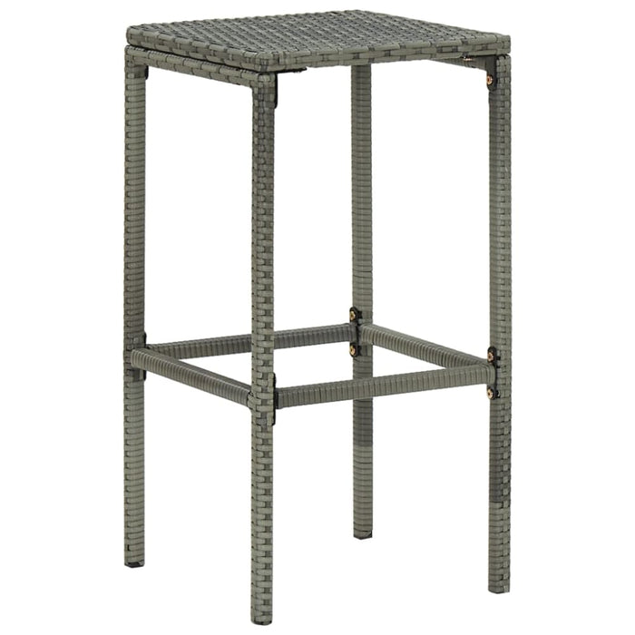 Bar Stools with Cushions 6 Pcs Grey Poly Rattan Gl69615