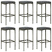 Bar Stools with Cushions 6 Pcs Grey Poly Rattan Gl69615