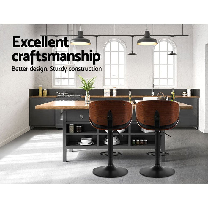 2x Bar Stools Kitchen Stool Chairs Dining Swivel Gas Lift