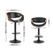 2x Bar Stools Swivel Chair Kitchen Gas Lift Wooden Stool