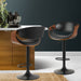 2x Bar Stools Swivel Chair Kitchen Gas Lift Wooden Stool