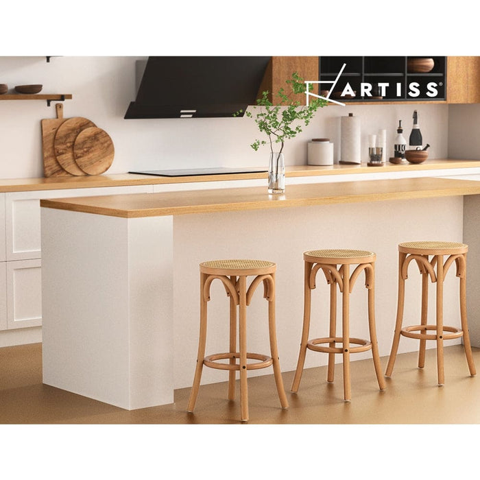 X2 Bar Stools Wooden Stool Counter Chair Kitchen Barstools